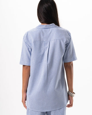 Female Blue Striped Oversized Set Linen Set IN YOUR SHOE