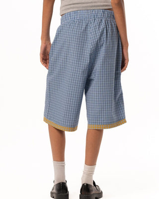 Female Blue Wide Leg Boxer Jorts Jorts IN YOUR SHOE L