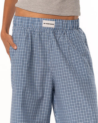 Female Blue Wide Leg Boxer Jorts Jorts IN YOUR SHOE