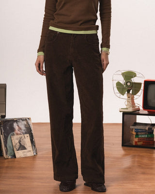 Female Brown Corduroy Pants Pants IN YOUR SHOE 36