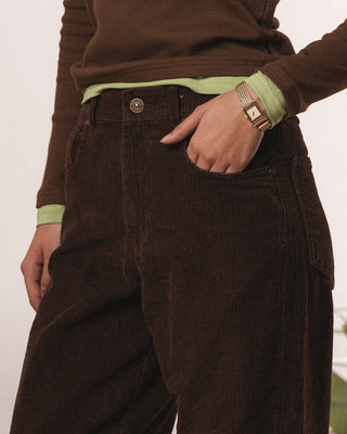 Female Brown Corduroy Pants Pants IN YOUR SHOE 42