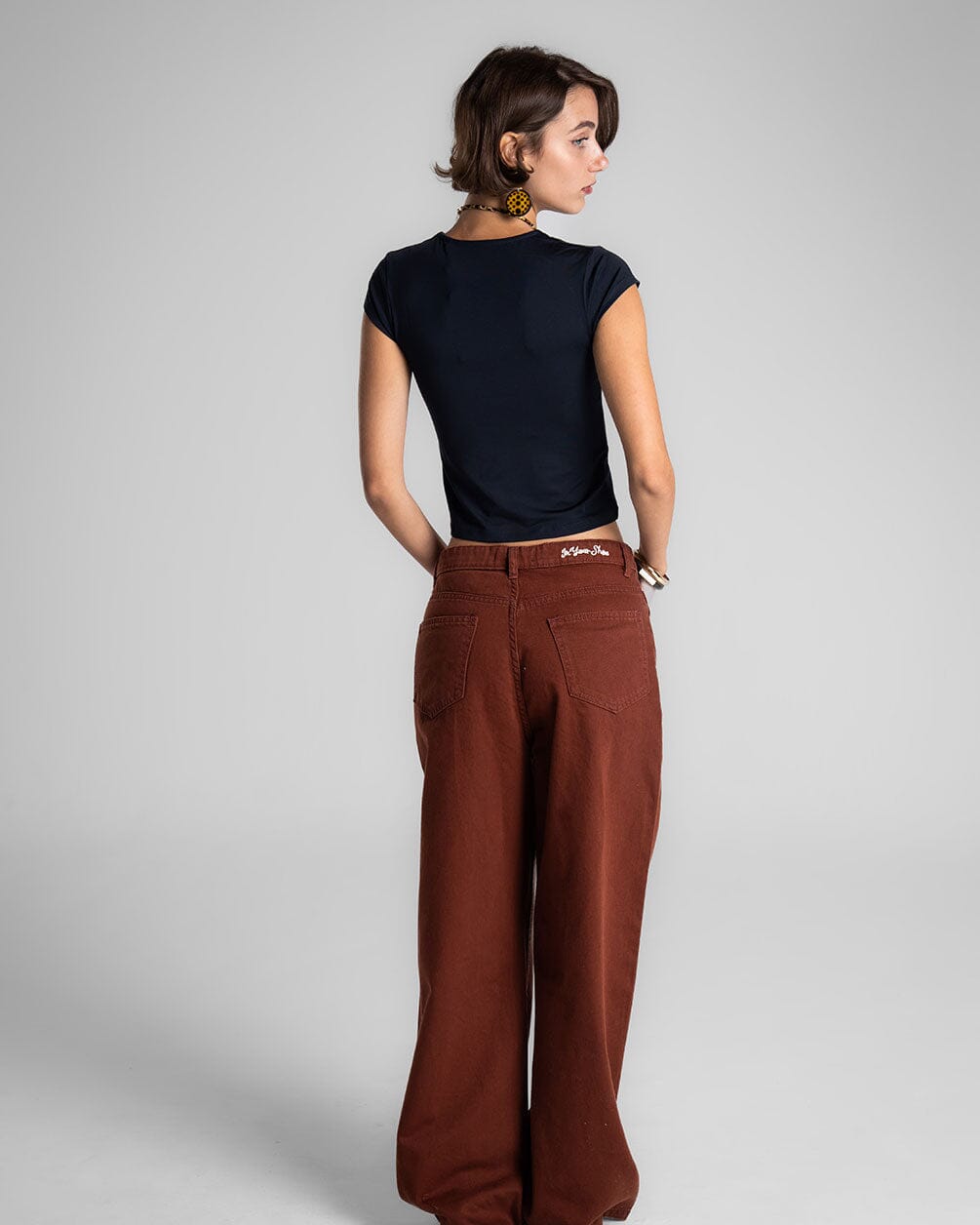 Female Brown Oversized Jeans Jeans IN YOUR SHOE