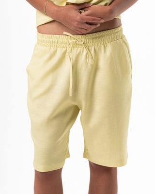 Female Butter Yellow Oversized Linen Shorts Linen Shorts IN YOUR SHOE XL