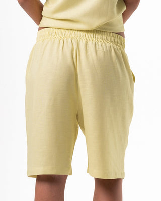 Female Butter Yellow Oversized Linen Shorts Linen Shorts IN YOUR SHOE L