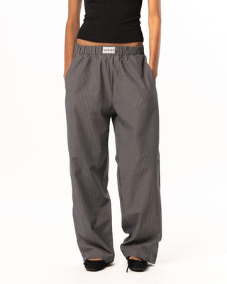 Female Dark Blue Striped Boxer Pants Boxer Pants IN YOUR SHOE M
