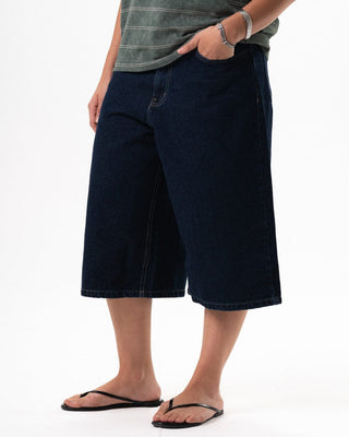 Female Dark Blue Wide Leg Jorts Jorts IN YOUR SHOE 36