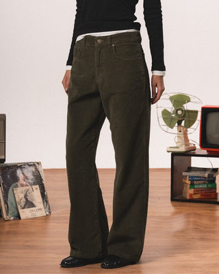 Female Green Corduroy Pants Pants IN YOUR SHOE