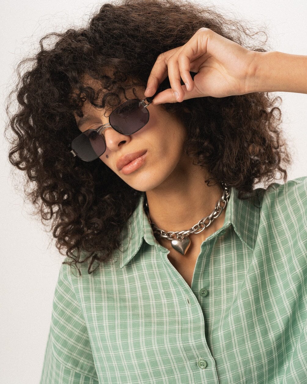Female Green Plaid Oversized Shirt Oversized Shirts IN YOUR SHOE
