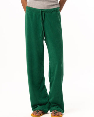 Female Green Straight Terry Pants Pants IN YOUR SHOE