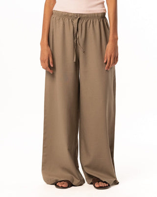 Female Greige Super Oversized Linen Pants Linen Pants IN YOUR SHOE M