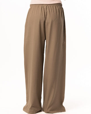 Female Greige Super Oversized Linen Pants Linen Pants IN YOUR SHOE L