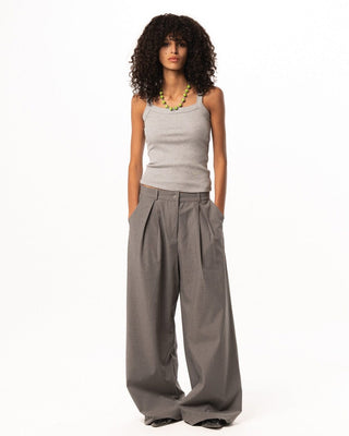 Female Grey Loose Office Pants Pants IN YOUR SHOE S