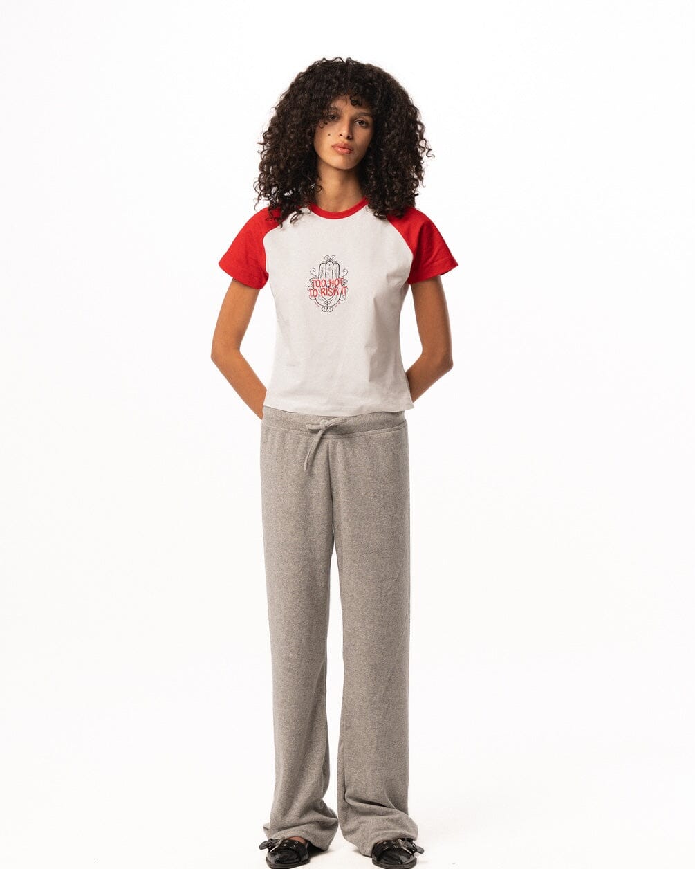 Female Grey Straight Terry Pants Pants IN YOUR SHOE S