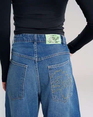 Female Light Blue Huge Back Pocket Barrel Fit Jeans Jeans IN YOUR SHOE 42