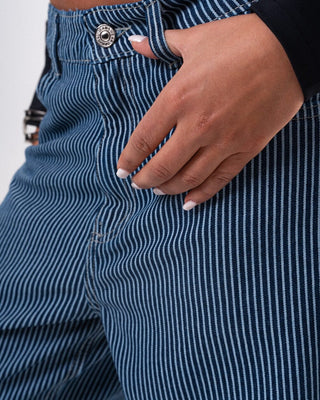 Female Navy Blue Barrel Fit Cropped Pants Pants IN YOUR SHOE 42