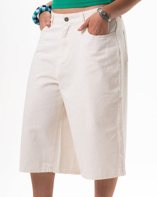 Female Off White Wide Leg Jorts Jorts IN YOUR SHOE 40