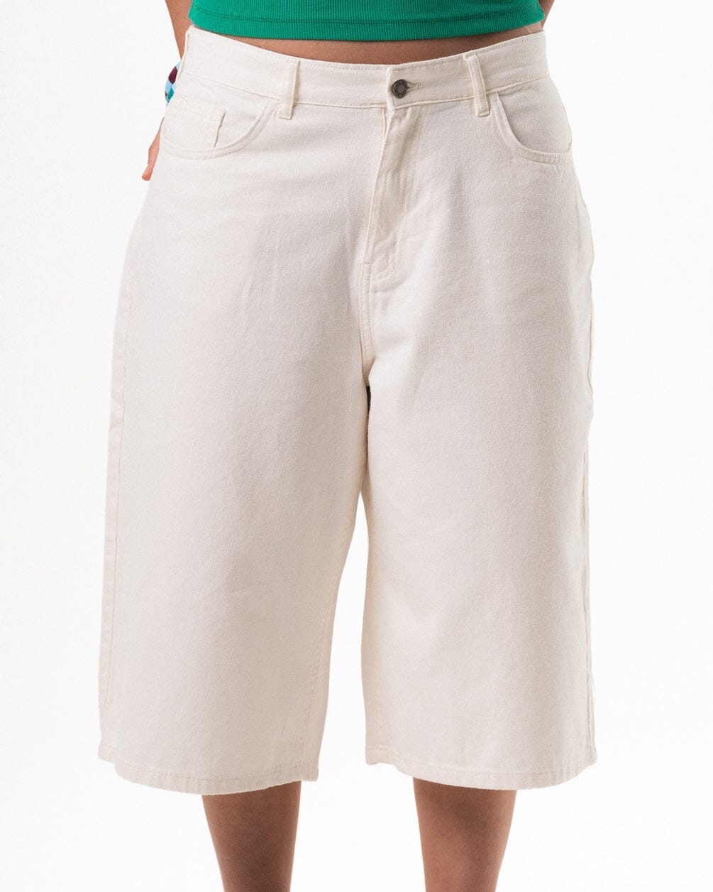 Female Off White Wide Leg Jorts Jorts IN YOUR SHOE 36