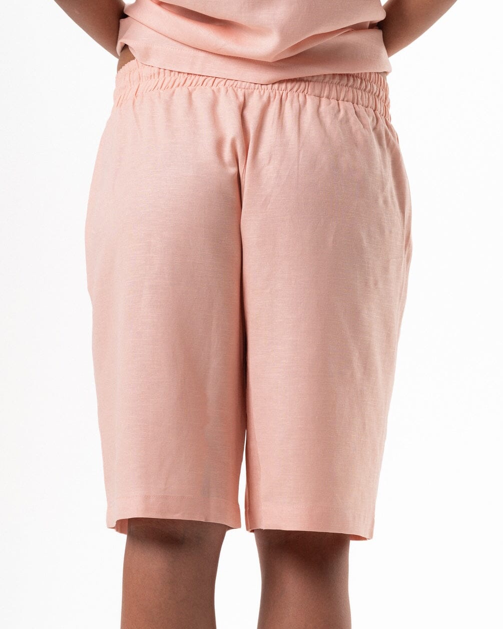 Female Pink Oversized Linen Shorts Linen Shorts IN YOUR SHOE L
