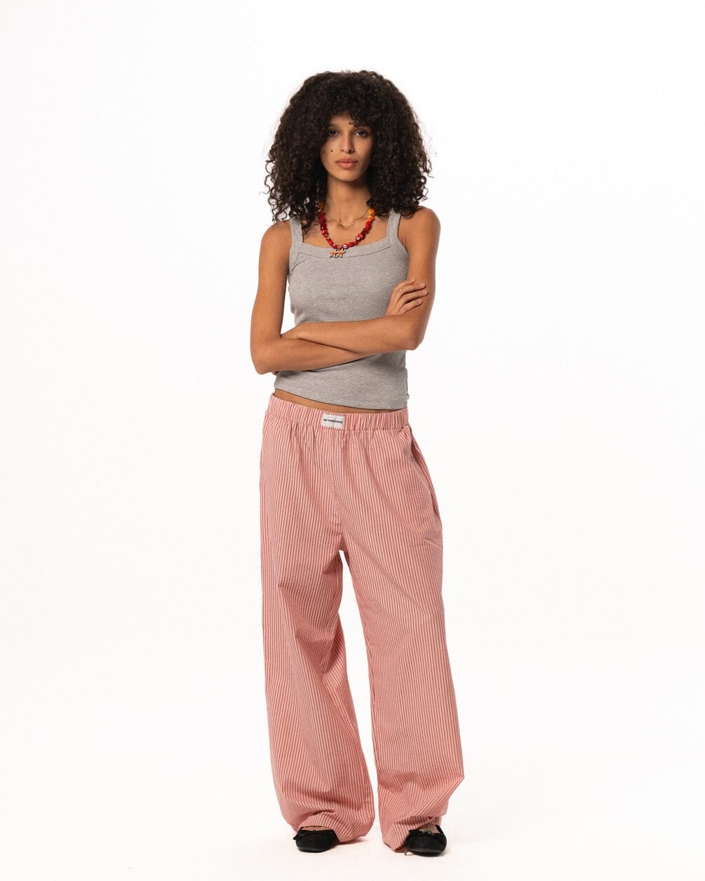 Female Pink Striped Boxer Pants Boxer Pants IN YOUR SHOE S
