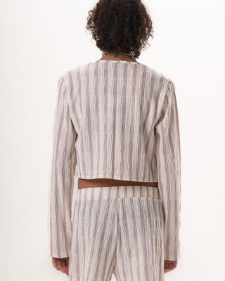 Female Pink Striped Oversized Knit Shorts Knitwear IN YOUR SHOE XL