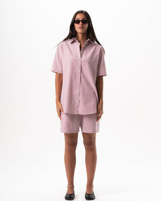 Female Red Striped Oversized Set Linen Set IN YOUR SHOE