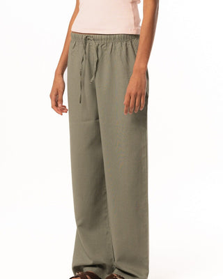 Female Sage Green Linen Wide Leg Pants Linen Pants IN YOUR SHOE
