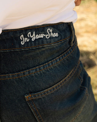 Female Wide-leg Blue Washed Jeans Jeans IN YOUR SHOE 40