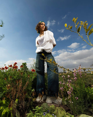 Female Wide-leg Blue Washed Jeans Jeans IN YOUR SHOE 34