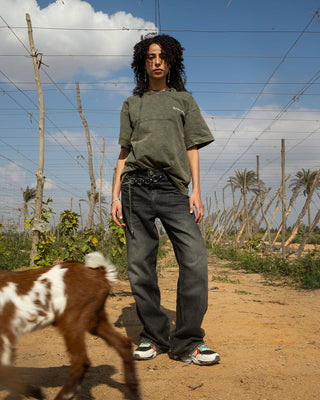 Female Wide-leg Grey Washed Jeans Jeans IN YOUR SHOE 34