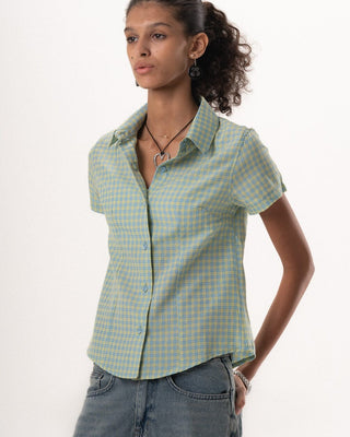 Female Yellow Plaid Fitted Shirt Fitted Shirts IN YOUR SHOE XL