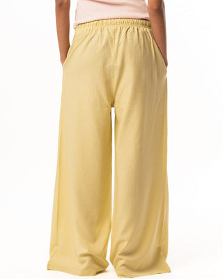Female Yellow Super Oversized Linen Pants Linen Pants IN YOUR SHOE L