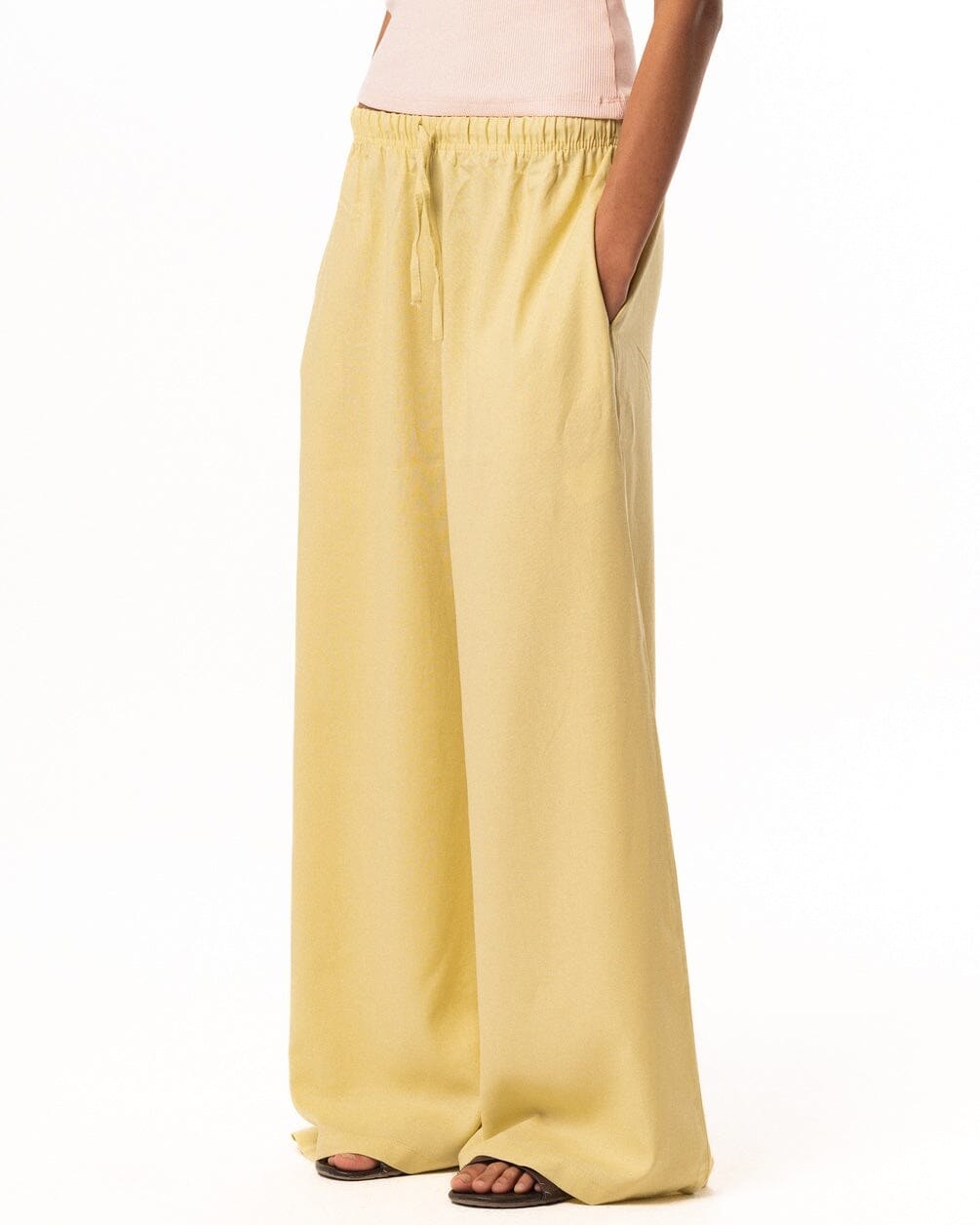 Female Yellow Super Oversized Linen Pants Linen Pants IN YOUR SHOE XL