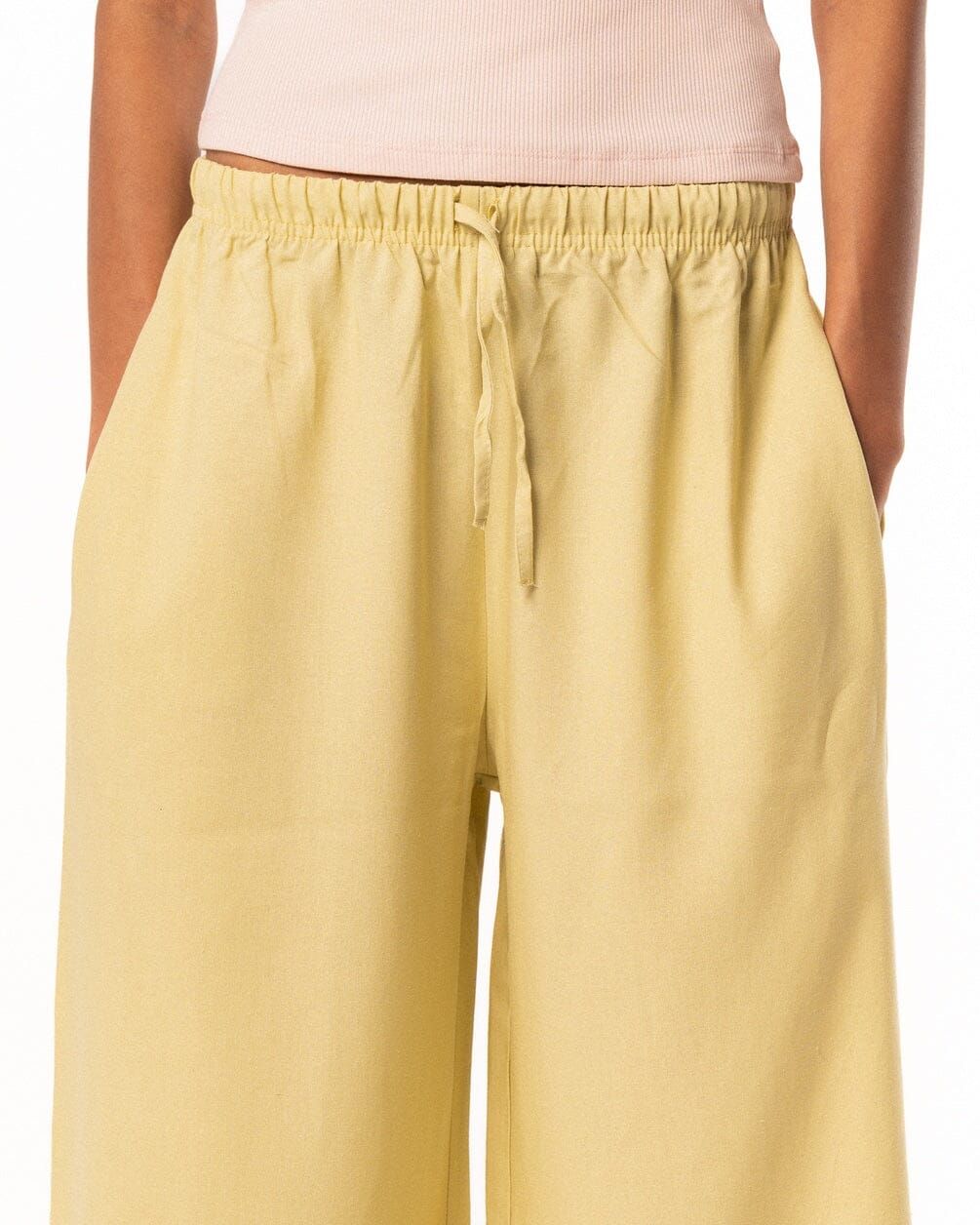 Female Yellow Super Oversized Linen Pants Linen Pants IN YOUR SHOE
