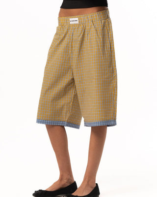 Female Yellow Wide Leg Boxer Jorts Jorts IN YOUR SHOE XL