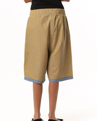 Female Yellow Wide Leg Boxer Jorts Jorts IN YOUR SHOE L