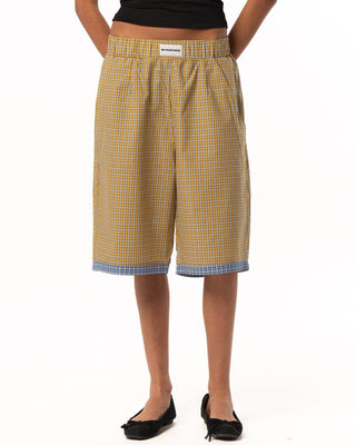 Female Yellow Wide Leg Boxer Jorts Jorts IN YOUR SHOE M