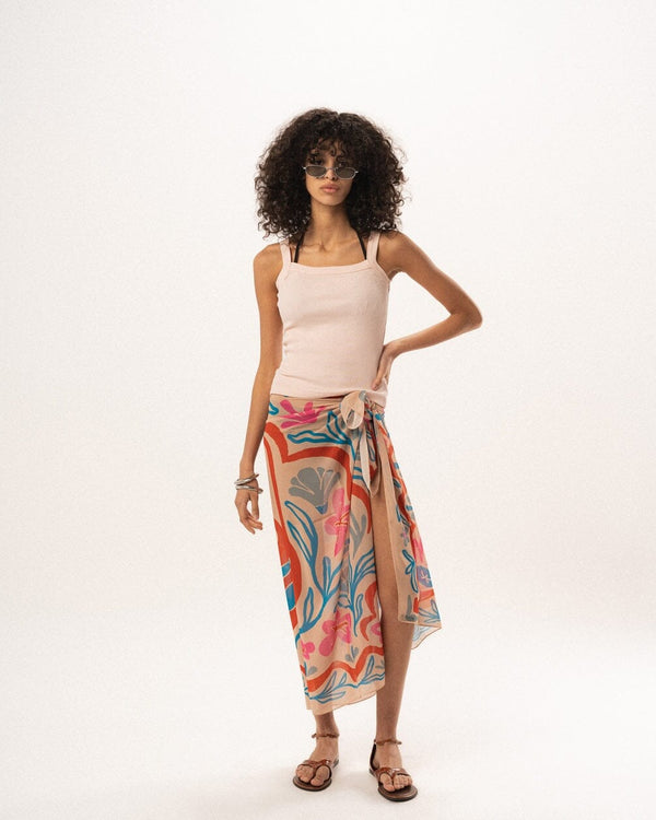 Flower Vase Chiffon Flowy Wrap