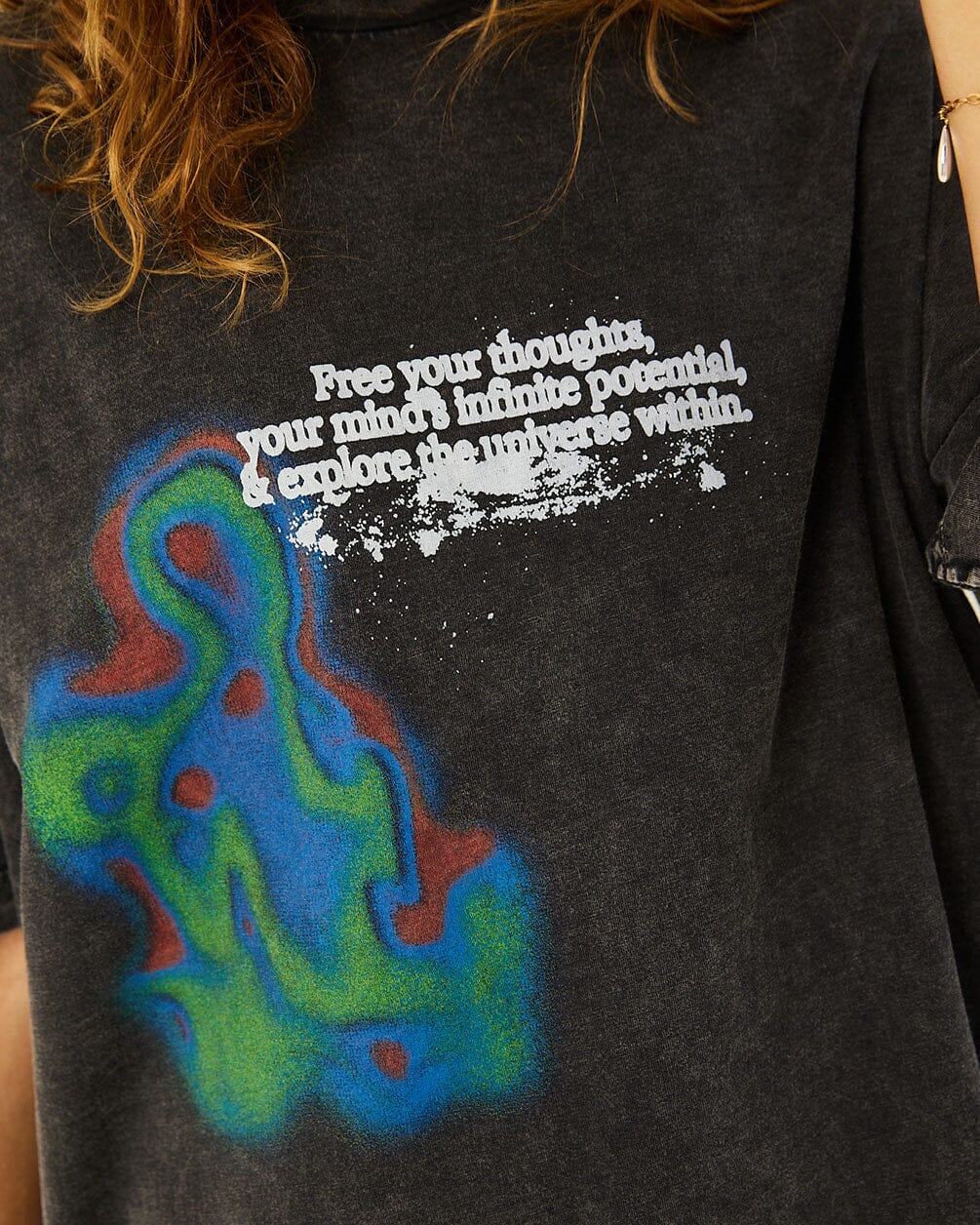 Free Your Thoughts Acid Washed Oversized Tee Washed Oversized Tee IN YOUR SHOE XL