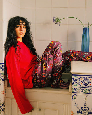 Fuchsia Basic Long Sleeve Tee PJ Tops IN YOUR SHOE S