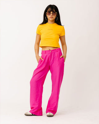 Fuchsia Linen Pants Linen Pants IN YOUR SHOE S