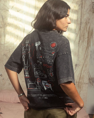 Giza Killer Acid Washed Oversized Tee Washed Oversized Tee In Your Shoe X SHAHID M