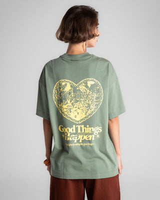 Good Things Happen Oversized Tee Printed Oversized Tees IN YOUR SHOE