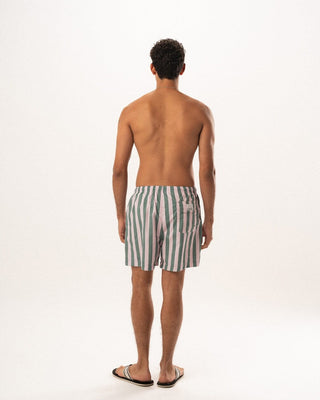Green and Pink Stripes Swim Shorts Swim Shorts IN YOUR SHOE M