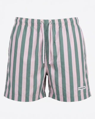 Green and Pink Stripes Swim Shorts Swim Shorts IN YOUR SHOE