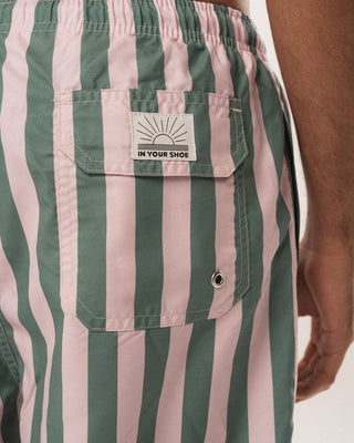 Green and Pink Stripes Swim Shorts Swim Shorts IN YOUR SHOE XXL