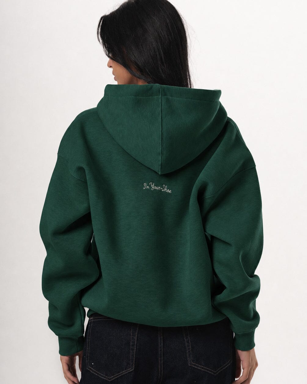 Green Basic Boxy Zip-Up Hoodie Zip Up Hoodies IN YOUR SHOE XL