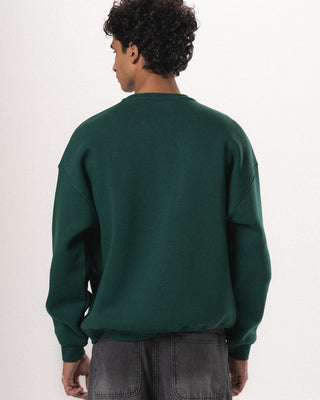 Green Basic Oversized Crewneck Crewnecks IN YOUR SHOE XL