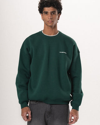 Green Basic Oversized Crewneck Crewnecks IN YOUR SHOE
