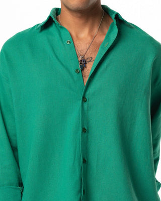 Green Boyfriend Linen Shirt Boyfriend Shirt IN YOUR SHOE