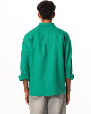 Green Boyfriend Linen Shirt Boyfriend Shirt IN YOUR SHOE L